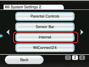 Nintendo Wii Settings, Internet